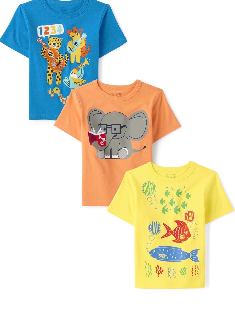 The Children's Place Blue, Orange & Yellow 3-Pack Graphic Tees